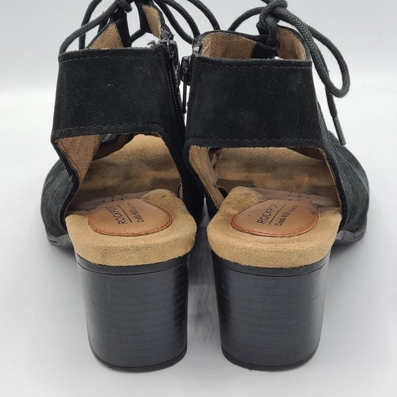 Rockport Cobb Hill Heels Black Suede Leather 7 Wide - Picture 8 of 15